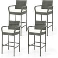 thumbnail image 1 of 4 PCS Outdoor Wicker Rattan Patio Bar Stools Counter Bar Height Chairs,Cushions,Mix Gray, 1 of 9