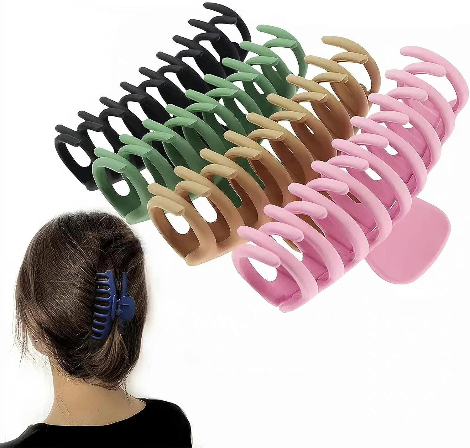 4 PCS Pack Large Hair Matte Claw Clips,NonSlip Strong Hold Jaw Hair