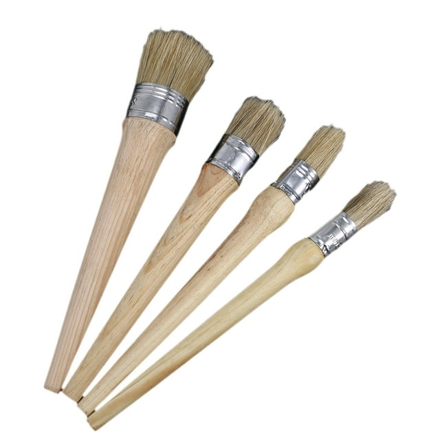 4 PCS Paintbrushes Wax Brush Furniture Stenciling Brush Round Paint