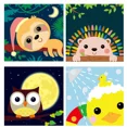 thumbnail image 1 of 4 PCS Painting by Numbers for Kids DIY Acrylic Oil Painting Kits Birthday Gift Home Wall Decor Art Craft Set （8x8inch）, 1 of 7