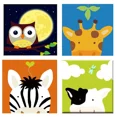 thumbnail image 1 of 4 PCS Painting by Numbers for Kids DIY Acrylic Oil Painting Kits Birthday Gift Home Wall Decor Art Craft Set （8x8inch）, 1 of 7