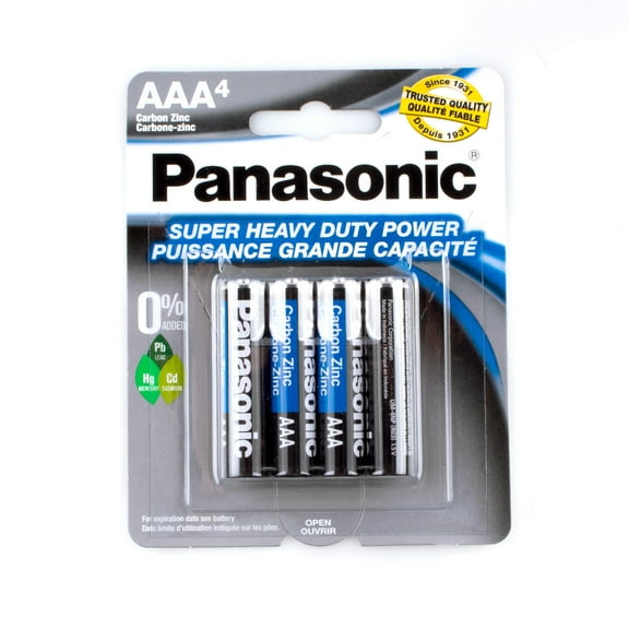 4 PCS Panasonic AAA Batteries Carbon Zinc Super Heavy Duty Power Battery AAA