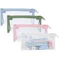thumbnail image 1 of 4 PCS Pencil Cases Pen Pouch Transparent Clear Marker Pouch with Zipper, Exam Pencil Storage Bag Multi-Purpose Travel Cosmetic Makeup Bag,Students Adults Teen, 1 of 7