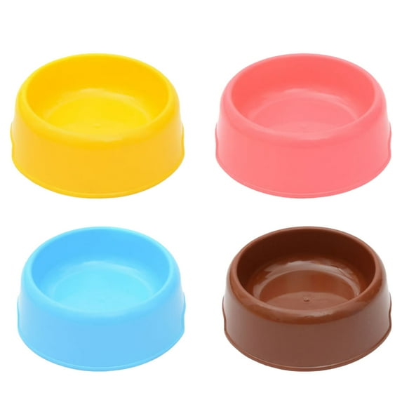 4 PCS Pet Plastic Bowls Plastic Candy Color Pet Cat Dog Puppy Rabbit Animal Practical Food Water Bowl - type:style1
