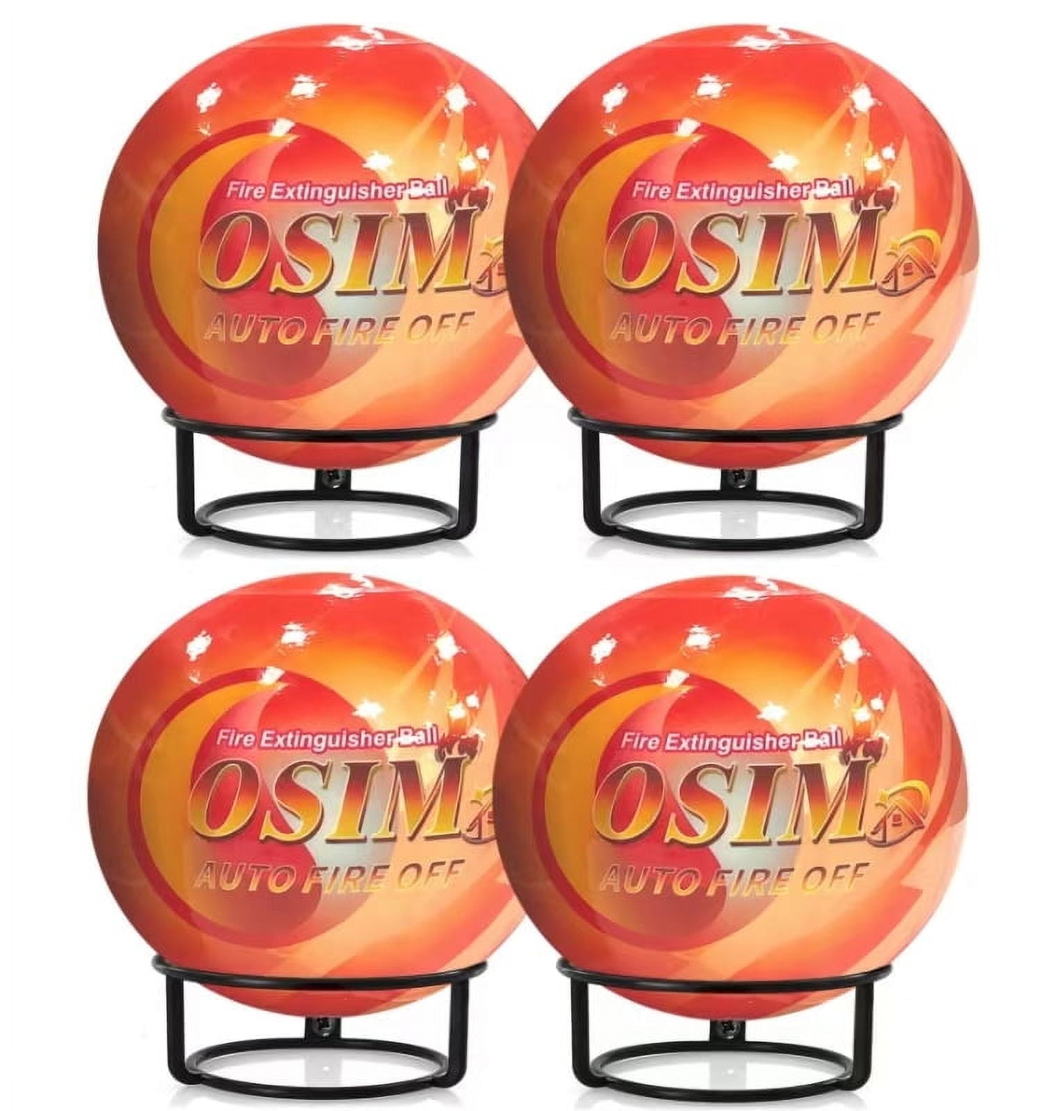 4 PCS Portable Automatic Fire Ball Extinguisher with Bracket, Fire Suppression Ball Self-Activation Fire Suppression Device, Great for Home, Office and Kitchen(1.1Lb,0.5in diam)