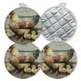 thumbnail image 1 of 4 PCS Pot Holders for Kitchen,Potholders Sets with Hook for Oven,Cooking,Baking,Large Hen With Chicks, 1 of 7