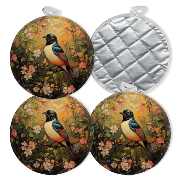 4 PCS Pot Holders for Kitchen,Potholders Sets with Hook for Oven,Cooking,Baking,Peaceful Portrait Of Nature'S Harmony