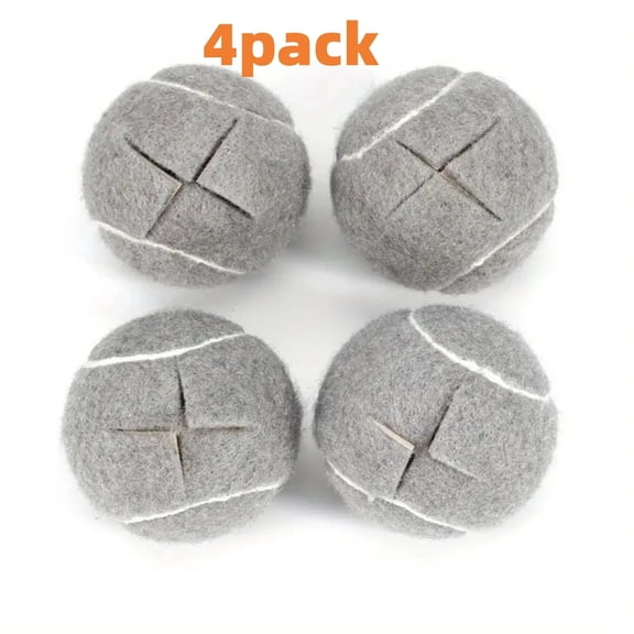 4 PCS Pre cut Walker Tennis Balls for Furniture Legs and Floor Protection, Heavy Duty Long Lasting Felt Pad Glide Coverings,Gray