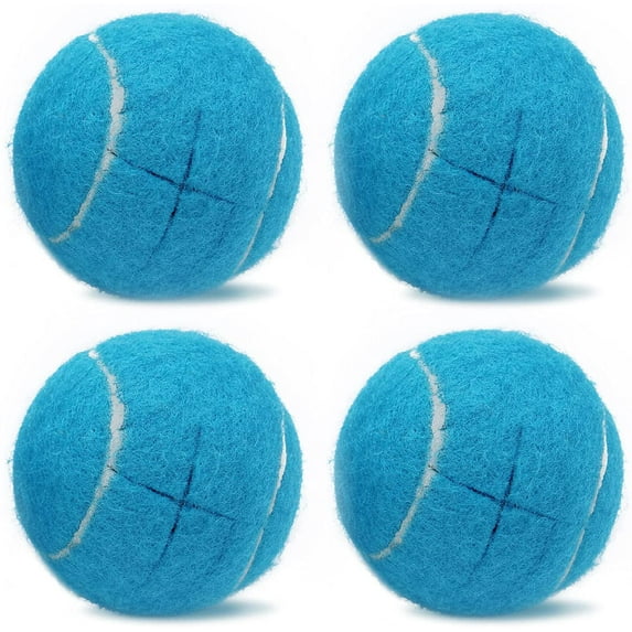 4 PCS Precut Tennis Balls for Furniture Legs and Floor Protection, Heavy Duty Long Lasting Felt Pad Glide Coverings-Blue