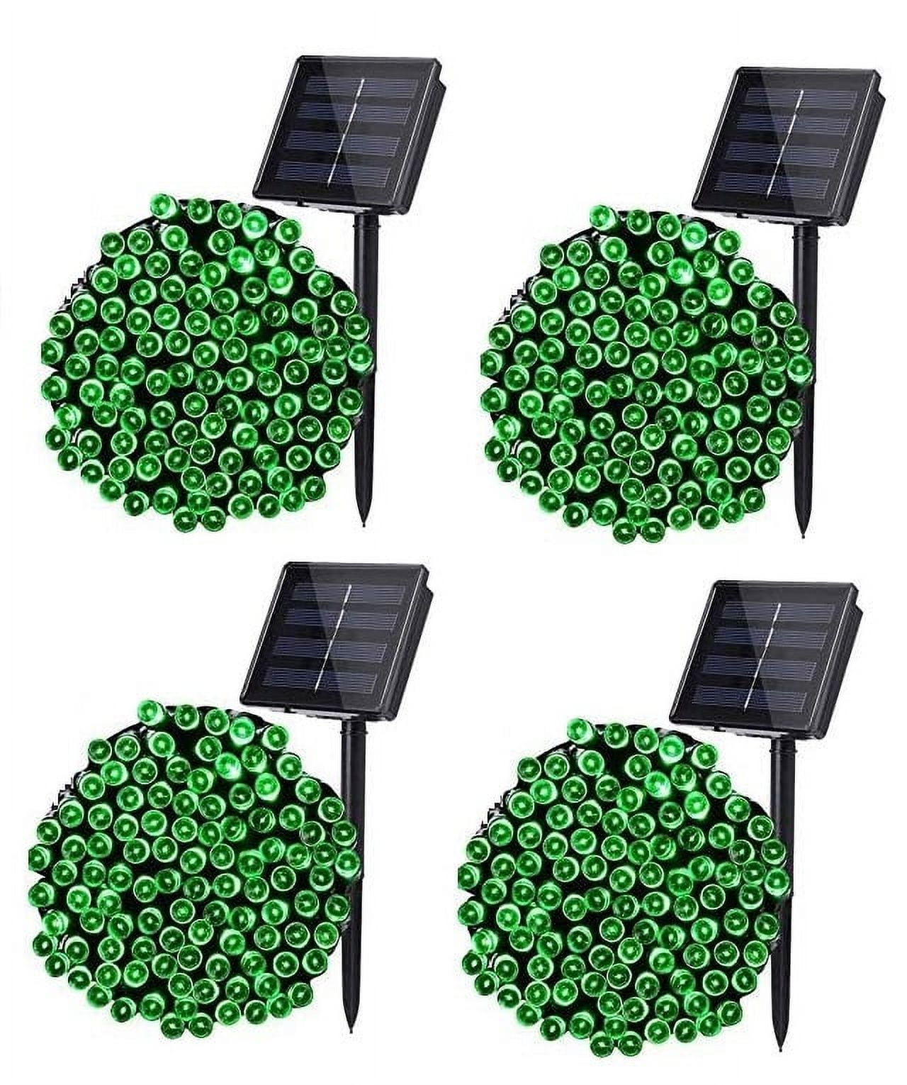 4-PCS RELIGHTABLE Green Solar Outdoor String Christmas Lights 36Ft 100 LED Patio Lighting Yard Gazebo Party Wedding Tents Porch Xmas Garden Backyard Tree Decorations Balcony Decor Lights 100GX4