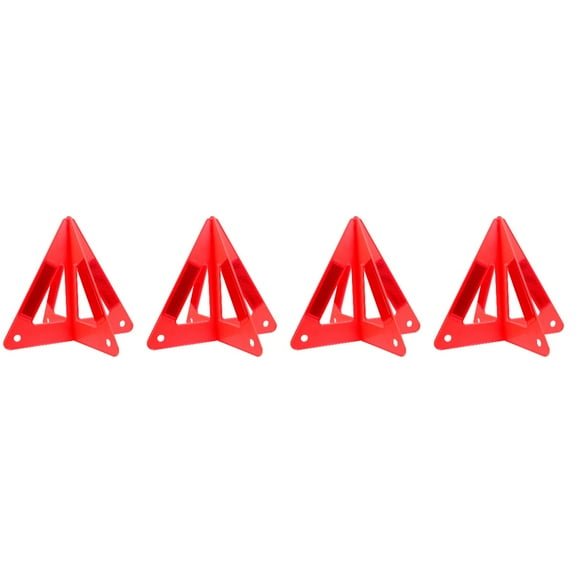 4 PCS Reflective Roadside Triangles Reflector Traffic Cones Neon Sign Red