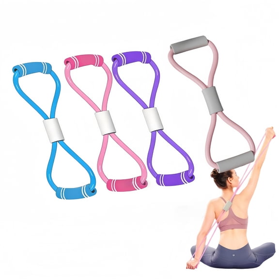 4 PCS Resistance Band,Figure 8 Exercise Bands for Women Men,8 Shaped Resistance Bands for Arms, Chest Expander, Yoga Gym Fitness Pulling Rope 8 Word Elastic,Figure 8 Resistance Band with Handles