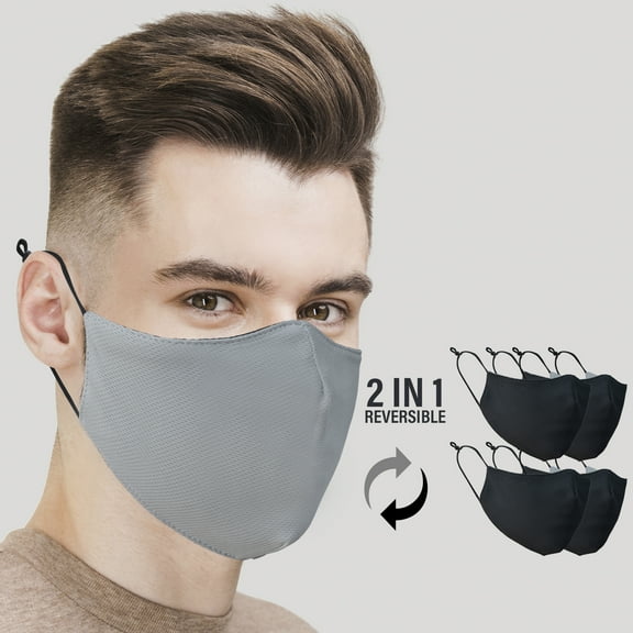4 PCS Reversible Cotton Face Masks