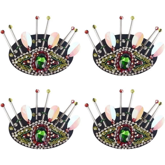 4 PCS Rhinestone Evil Eyes Beaded Patch Sew On Glass Rhinestone Applique Patch Eye Shape Exquisite Sequins Rhinestone Beaded Patches for DIY Clothes Jacket Backpacks Hats Mixed Color