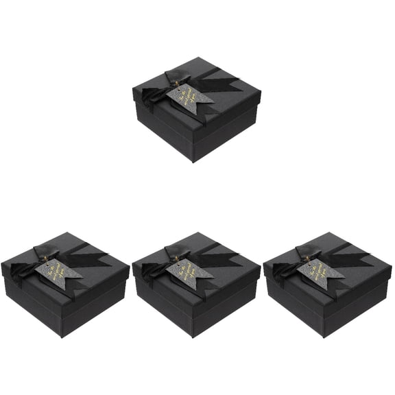 4 PCS Ring Gift Packaging Empty Box Charming Square