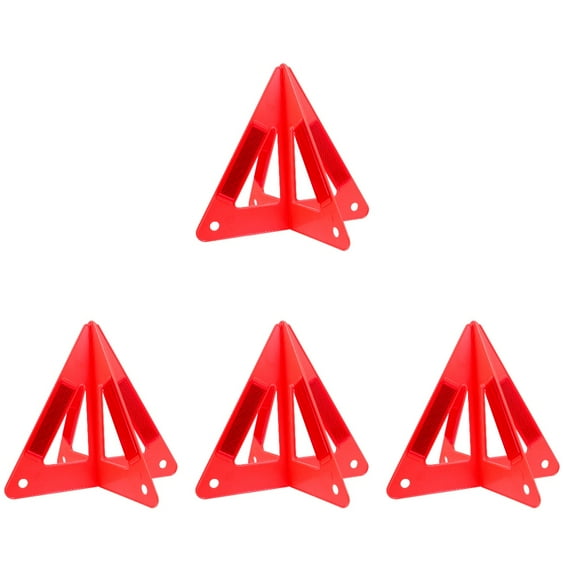 4 PCS Roadside Emergency Triangle 25.50X22.50X0.30CM Red