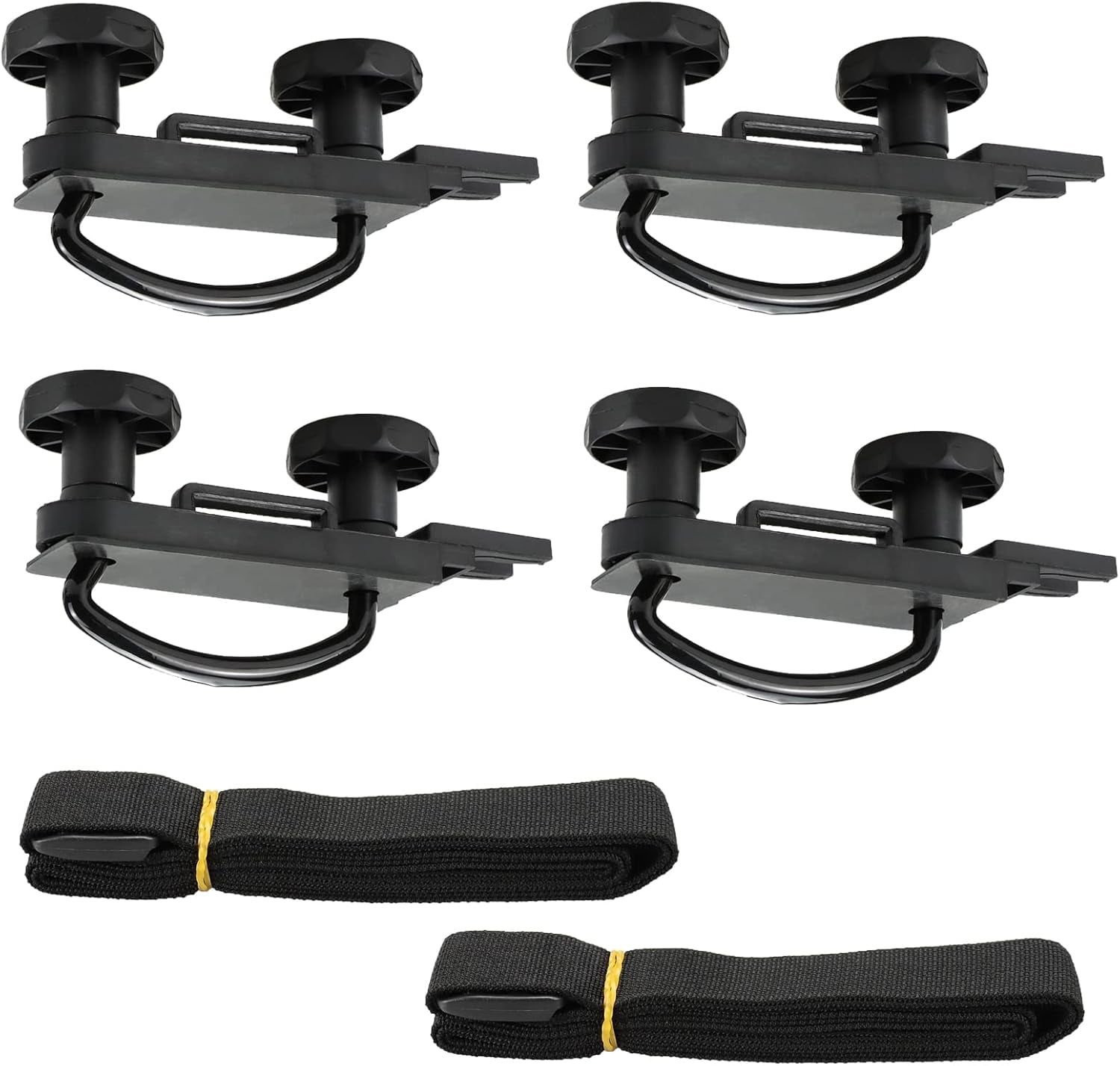 4 PCS Roof Box U-Bolt Clamps, Universal Metal Rooftop Cargo Carrier Rack Bolts, Car Van Mounting Fitting Kit, U-Bracket Clips with 8 Lock Nuts