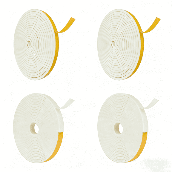 4 PCS Self Adhesive Foam Sealing Strip, Sound Insulation Weatherproof Door Window Seal Strip, Gap Filler for Door Window Sliding Door AC Unit