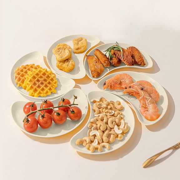 4 PCS Serving Tray and Platters, 7 Inch Divided Serving Bowls for Party, Kitchen Decor, Removable Serving Dishes for Chips and Dip, Fruit, Veggies, Candy and Snacks