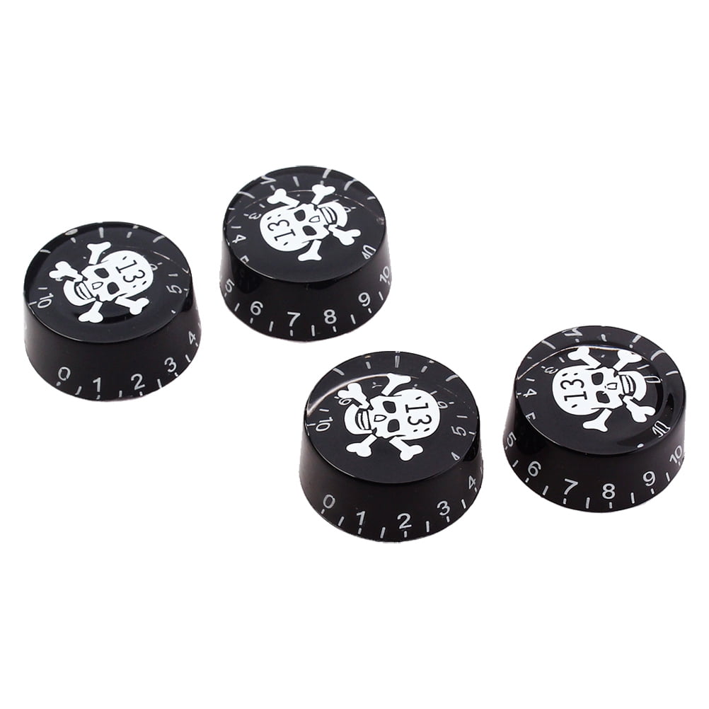 4 PCS/ Set Guitar Knobs Volume Tone Control Knobs Skull Pattern Rotary ...