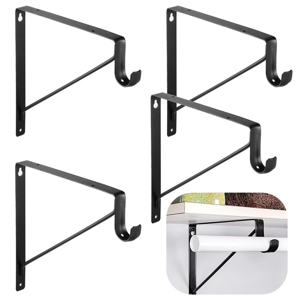4 PCS Shelf Brackets, 10.8 x 10.8 Inches Lip Brackets for Shelves