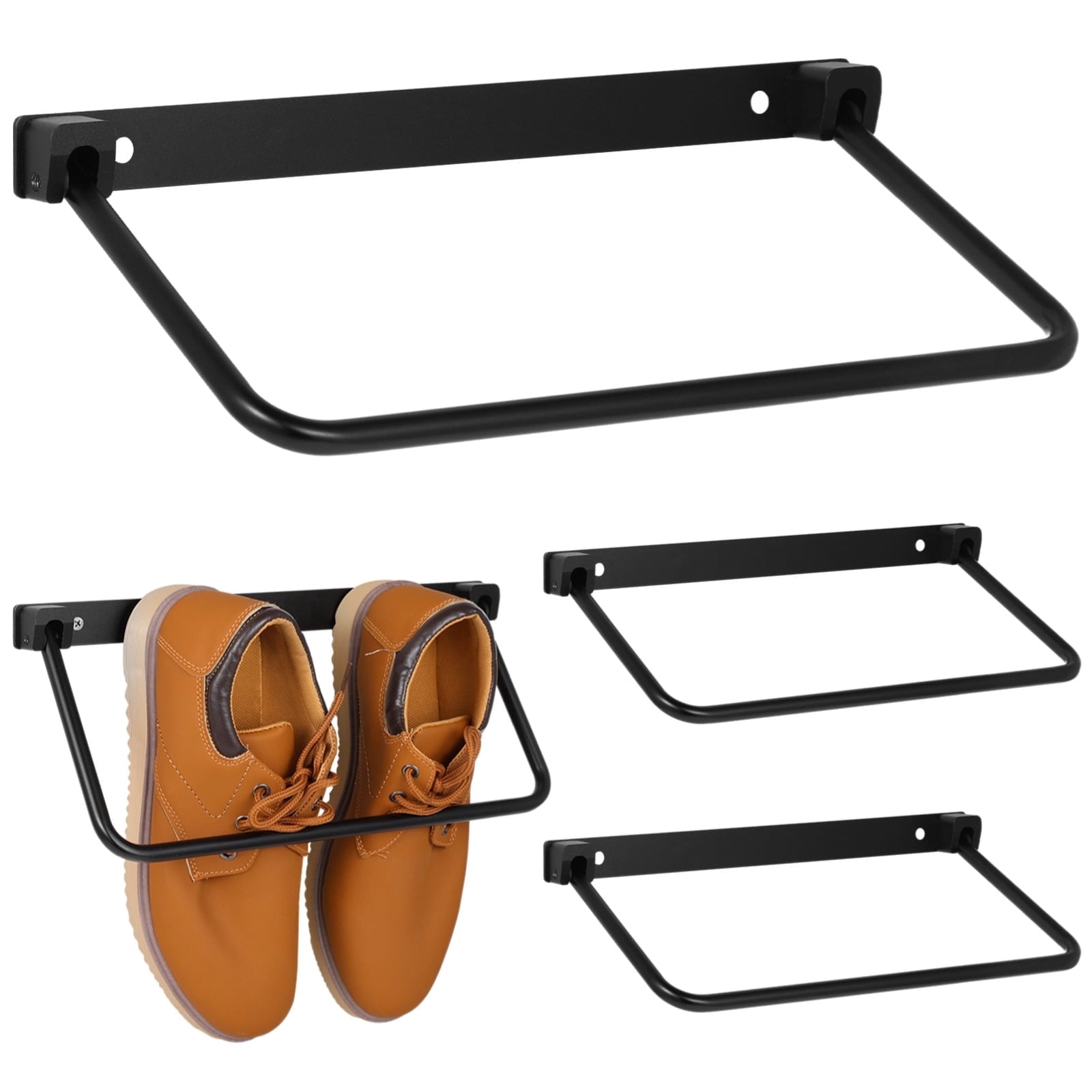 4 Pack Foldable Wall-Mounted Shoe Rack – Aluminum Space-Saving Organizer with Expansion Screws, Ideal for Entryway, Closet & RV