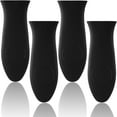 thumbnail image 1 of 4 PCS Silicone Hot Handle Holder, Black Heat Resistant Pot Handle Sleeve Reusable Non-Slip Potholder Rubber Grip Handle Cover Cast Iron Handle Covers for Metal Frying Pans Cookware Handles, 1 of 6