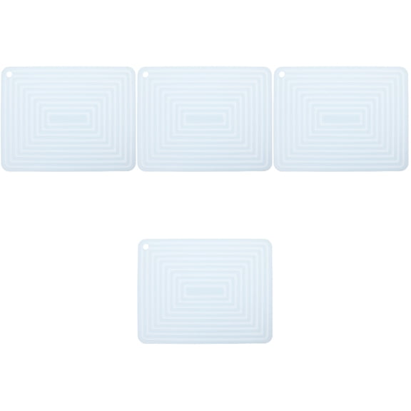 4 PCS Silicone Pot Holder Stove Mats Child Sky-blue