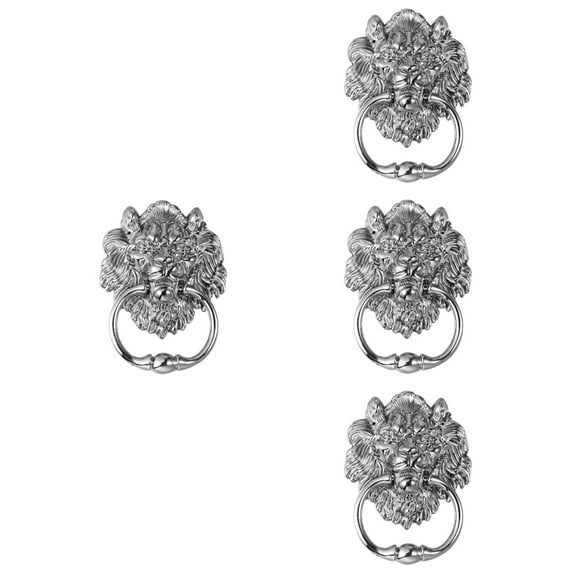 4 PCS Small Lion Head Door Knocker Front Handle Cabinet Durable