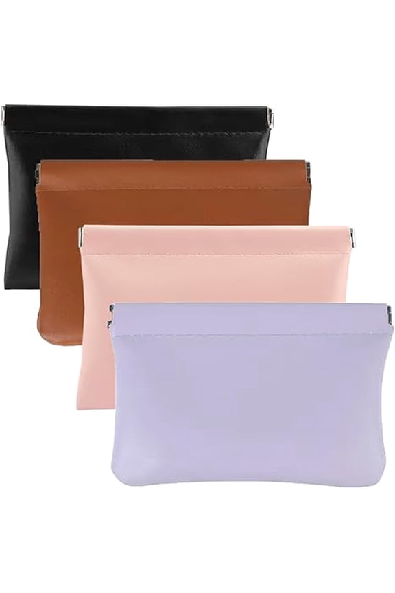 4 PCS Small Makeup Bag for Purse, Coin Purse for Women Lipstick Cosmetic Accessories Organizer, Mini Portable Cosmetic Bags, Small Travel Kit Storage Pouch (4 Medium)