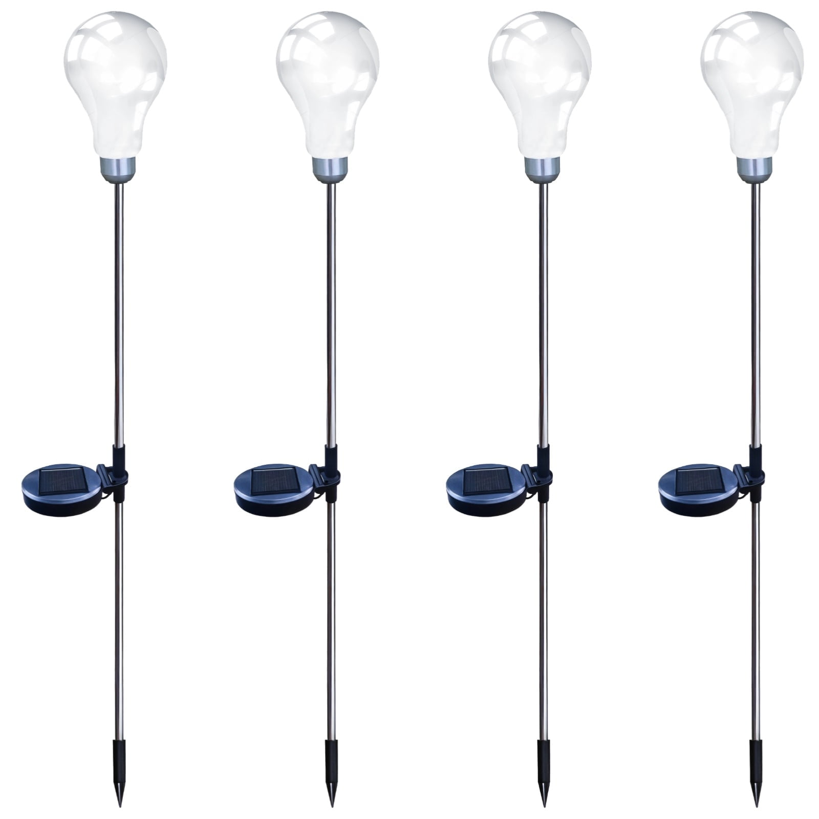4 PCS Solar Flower Lights Outdoor, 2.5W Solar Globe Lights with Stake, 16 LED Warm Light, Waterproof Garden Pathway Decoration, FCC & CE Certified
