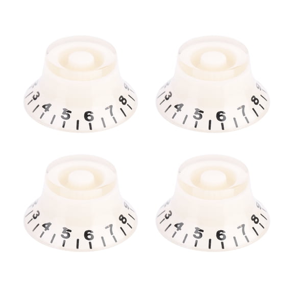 4 PCS Speed Tone Volume Control Knobs for EPI LP Electric Guitar (White Black)