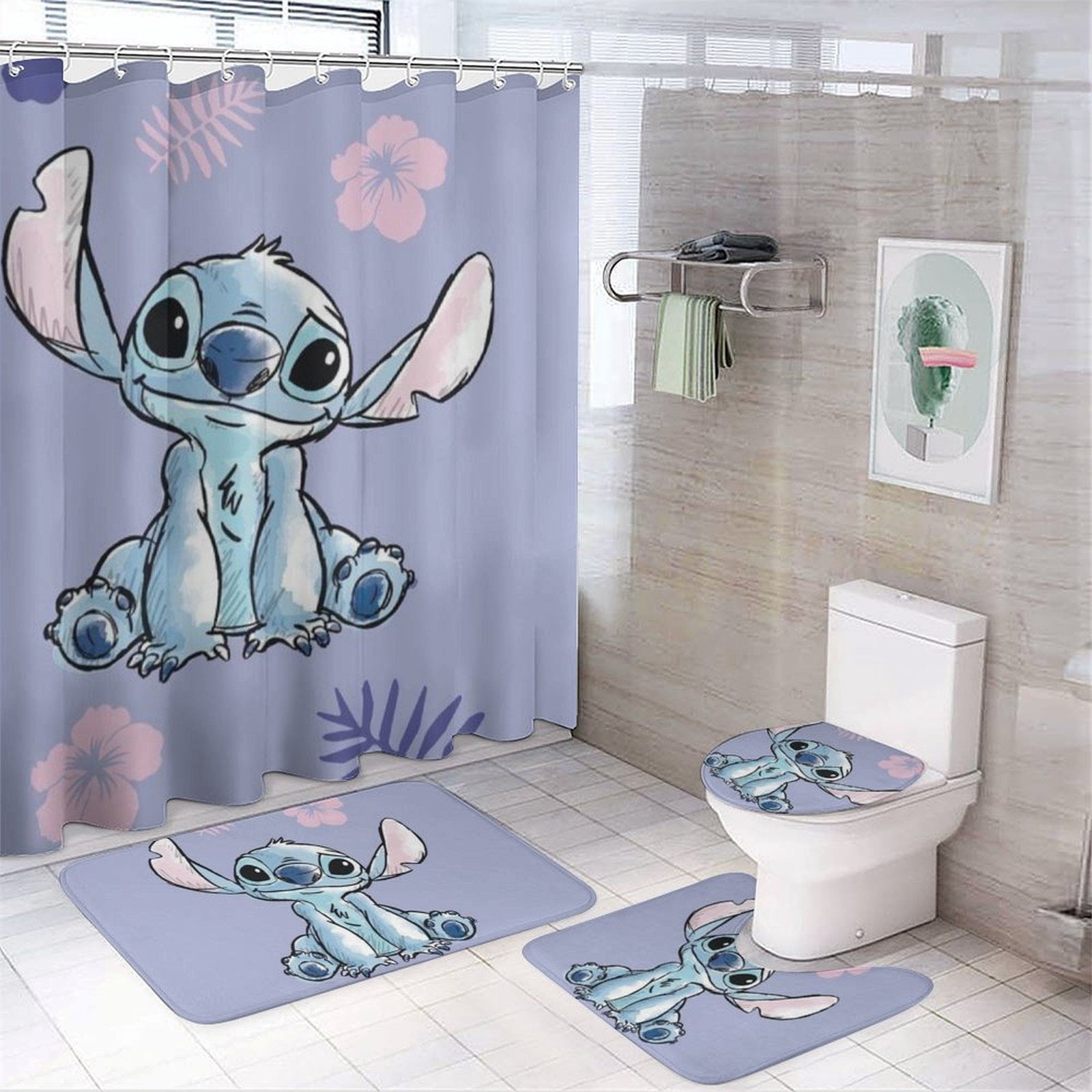Kids Shower Curtain And Rug Set