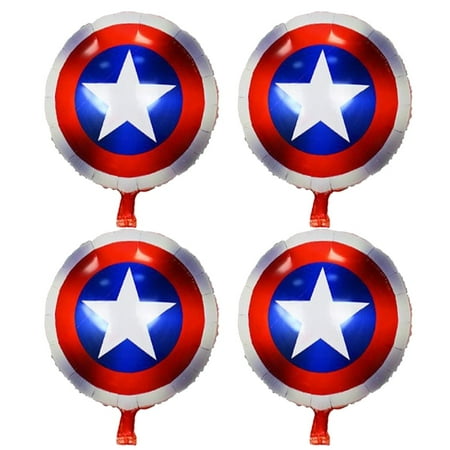 4 PCS Superhero Balloons Captain America Balloons Birthday Party Balloon US Flag Balloon US Balloon
