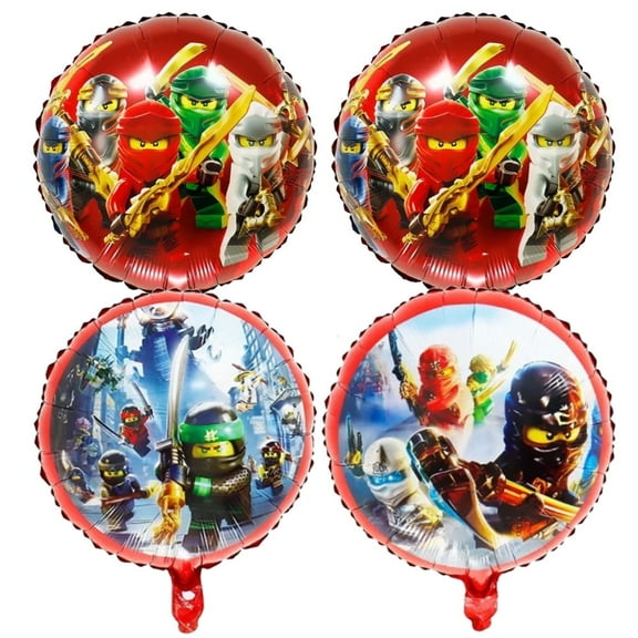 4 PCS Superhero Balloons Ninja Balloons Foil Ninja Theme Balloons Birthday Party Balloons Samurai Balloons