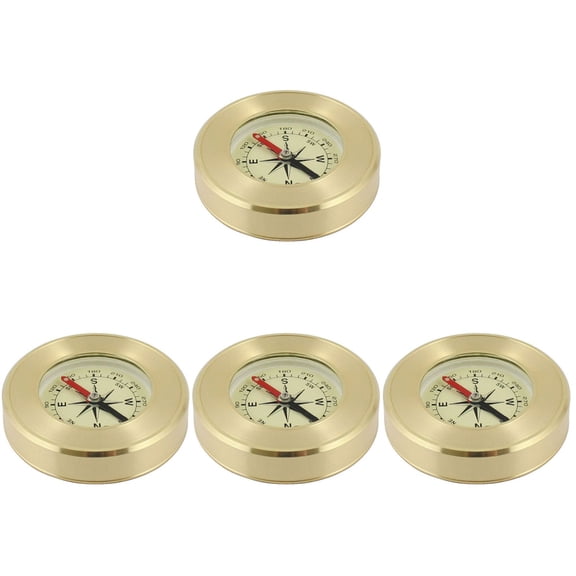 4-Pack Survival Compass with Sundial for Outdoor Camping Hiking Navigation and Home Interior Decoration