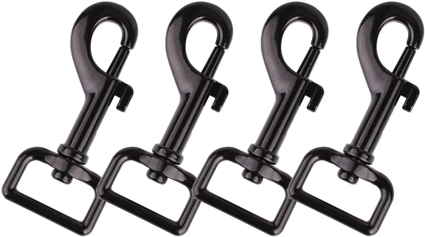 4 PCS Swivel Snap Hooks for Dog Leash Keychain, Pet Buckle Clips 3.1 x 1  Inch (Black) 