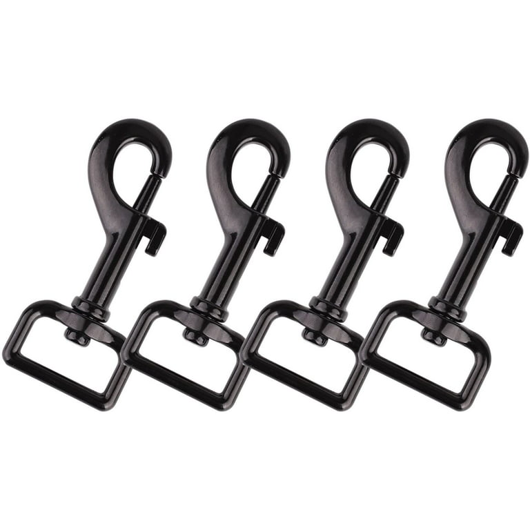 4 PCS Swivel Snap Hooks for Dog Leash Keychain, Pet Buckle Clips 3.1 x 1  Inch (Black) 