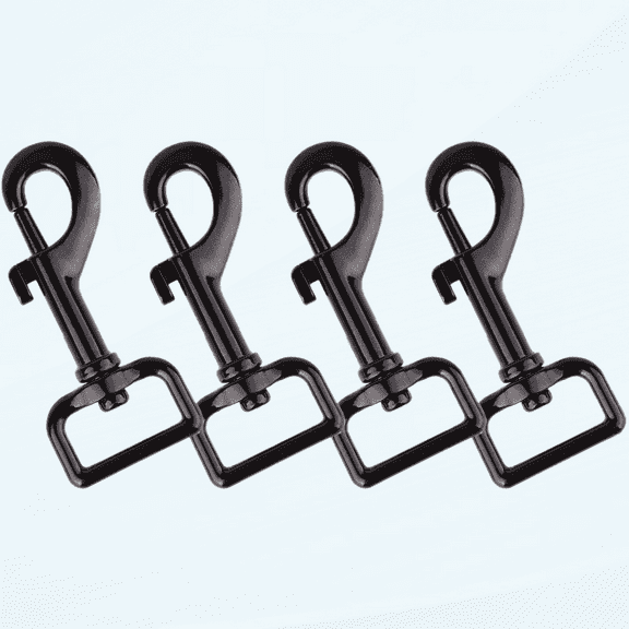 4 PCS Swivel Snap Hooks for Dog Leash Keychain, Pet Buckle Clips 3.1 x 1 Inch (Black)