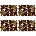 thumbnail image 1 of 4 PCS Thanksgiving Embroidered Maple Leaves Table Mats, Fall Leaves Rectangular Placemats for Autumn Harvest Home Kitchen Dining Decor (28x43cm), 1 of 8