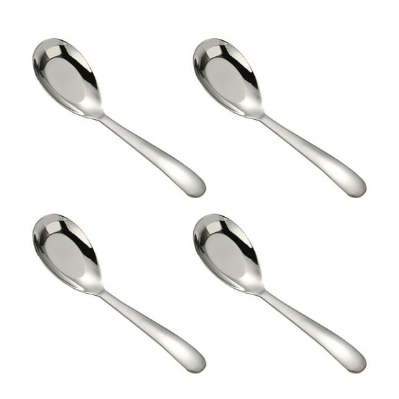 4-Piece Toddler Stainless Steel Spoons Set for Kids, Child-Friendly Flatware, Self-Training Kitchen Cutlery, Metal Table Spoons