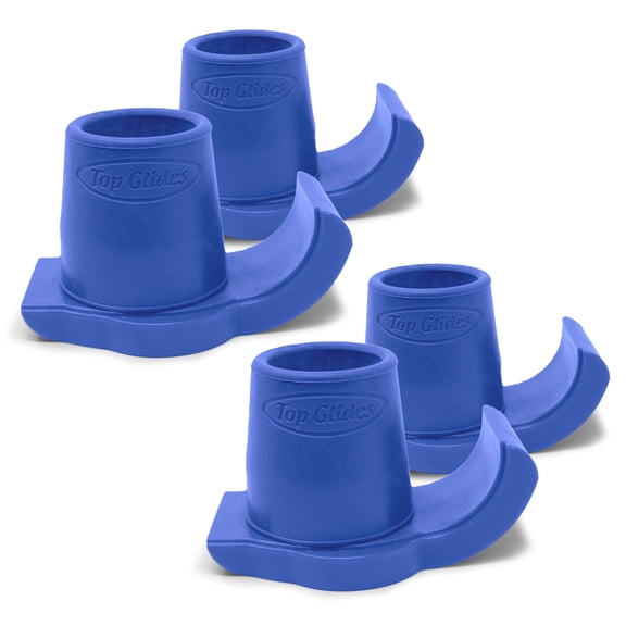 4 PCS Top Glides DuraSki Heavy Duty Walker Glide Skis - 2 Pairs (Dark Blue)