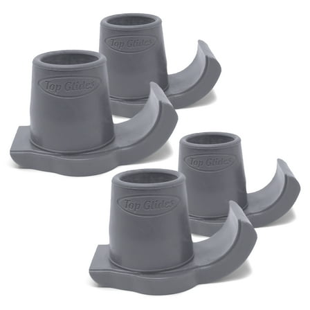 4 PCS Top Glides DuraSki Heavy Duty Walker Glide Skis - 2 Pairs (Gray)