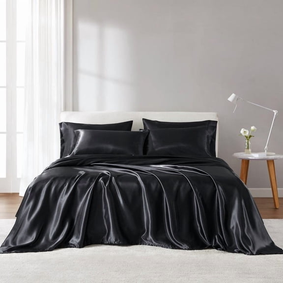 4 PCS Twin Luxury Sheet Set Black