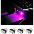 thumbnail image 1 of 4 PCS USB LED Car Interior Atmosphere Lamp, Plug-in USB Decor Night Light, Portable Auto Ambient Lighting Kit, Universal Vehicle Interior Accessories for Most Cars (Purple), 1 of 12