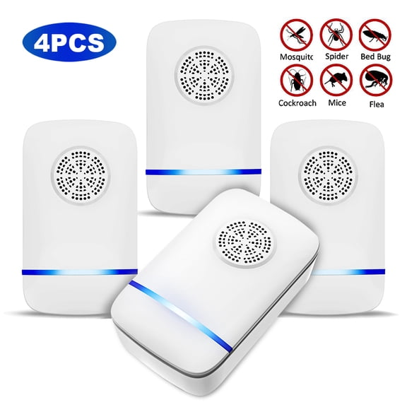 4 PCS Ultrasonic Pest Repeller Electronic Rat Mouse Spider Insect Deterrent Plug