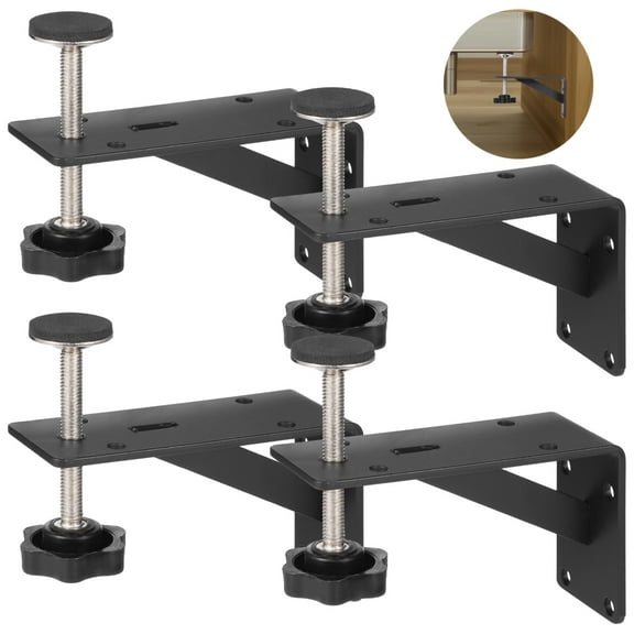 4 PCS Undermount Sink Brackets, Adjustable Support Set for Under Sink Installation, Sink Repair Kit for Narrow Cabinet, L-Shaped Rustproof Metal Brackets with Screws