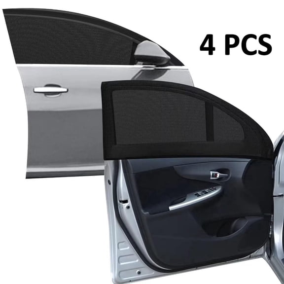 4 PCS Universal Car Front Window Sunshade and Car Window Screen for Rear Window 25"(H) X43(W), Elastic Mesh Sun Shade Car Camping Window Cover,Breathable Mesh Car Window Screen Streched up to 40"