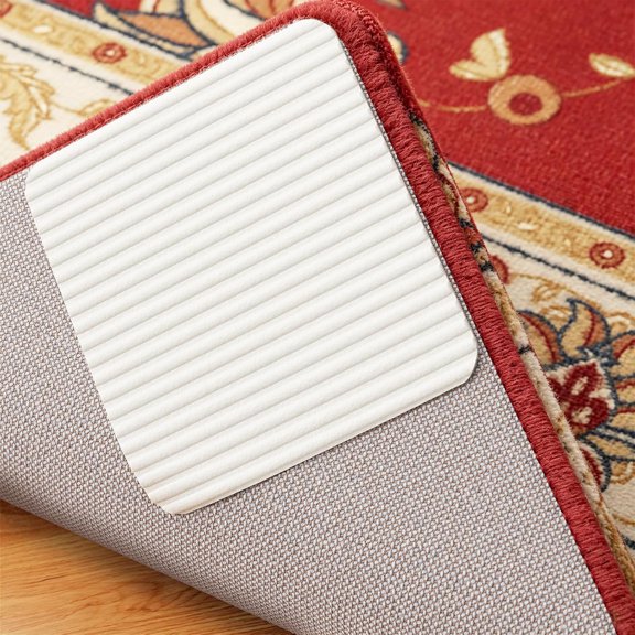 4 PCS  Vacuum Tech Rug Pad Gripper for Hardwood Floors No Damage, New Materials to Non Slip Rug Pads, Under Rug Carpet Tape : Keep Your Rug in Place & Make Corner Flat