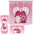 thumbnail image 1 of 4 PCS Valentines Shower Curtain Romantic Shower Curtain Sets with Non-Slip Rug, Toilet Lid Cover, Bath Mat and 12 Hooks, Durable Waterproof Shower Curtain Sets, 1 of 9